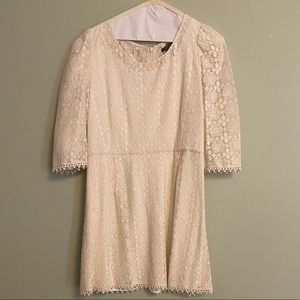 ModCloth JARLO white lace dress with trim